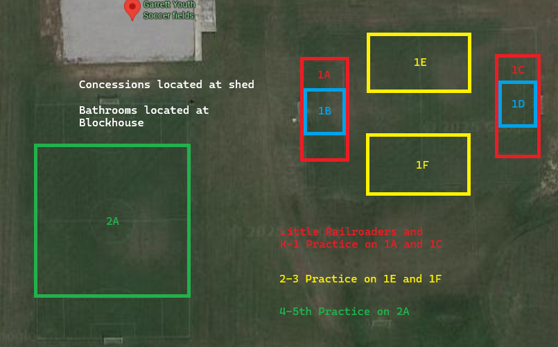 Garrett Youth Soccer Field Layout